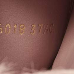 Pre Owned Chanel Dad Size 37.5 Pink Calf Hair Ankle Strap Flat Sandals