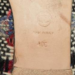 مملوكة مسبقًا حذاء لوفرز شانيل سي سي مقاس 40 جلد متعدد الألوان وتويد مقدمة مغلقة