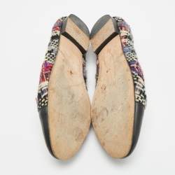 مملوكة مسبقًا حذاء لوفرز شانيل سي سي مقاس 40 جلد متعدد الألوان وتويد مقدمة مغلقة