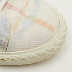 Pre Owned Chanel Size 39.5 White CC Check Canvas Low Top Sneakers