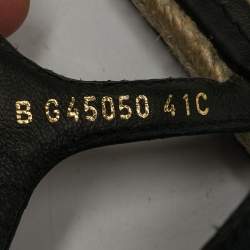 Pre Owned أحذية إسبادريل شانيل سي سي جلد أسود بشريط سلسلة مقاس 41