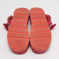 مملوكة مسبقًا Chanel Dad Size 39 Orange/Purple Suede Ankle Strap Sandals