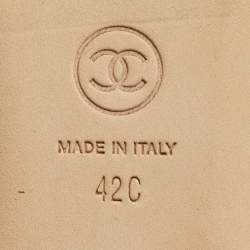 مملوكة مسبقًا Chanel CC Size 42 Beige/Black Leather Ballet Flats