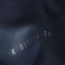 Pre Owned Chanel Shimmer Size 36 Navy Blue Suede Mid Calf Boots