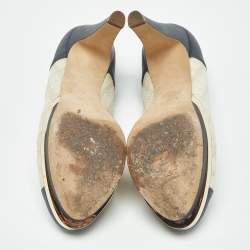 مملوكة مسبقًا حذاء كعب عالي شانيل شامواه بني/بورغندي CC مُنصة مقاس 38