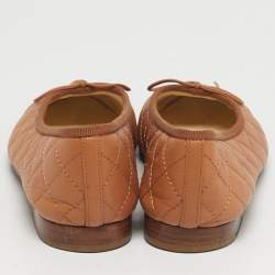 Pre Owned حذاء باليرينا فلات شانيل سي سي دانتيل أسود مقدمة مربوطة مقاس 36