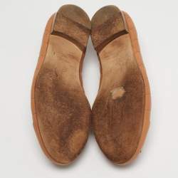 Pre Owned حذاء باليرينا فلات شانيل سي سي دانتيل أسود مقدمة مربوطة مقاس 36