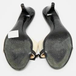 مملوكة مسبقًا Chanel Size 38.5 Black Leather Bow Slide Sandals