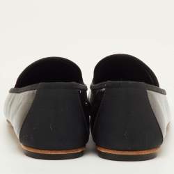 Pre Owned Chanel CC Size 40.5 Black Patent Leather Slip On Smoking Slippers