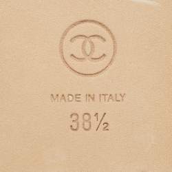 مملوكة مسبقًا Chanel CC Size 38.5 Tricolor Canvas and Tweed Bow Cap Toe Ballet Flats