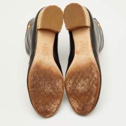 Pre Owned Chanel CC Size 41 Black/Gold Leather Ankle Length Boots