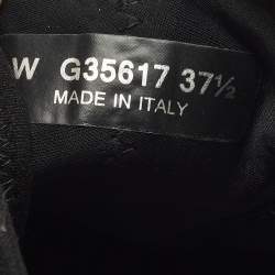 Pre Owned حذاء رياضي شانيل نايلون وجلد أسود/أبيض CC بعنق منخفض مقاس 39.5