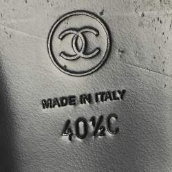 مملوكة مسبقًا Chanel CC Size 40.5 Beige/Black Knit Fabric Ballet Flats