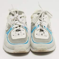 مملوكة مسبقًا Chanel CC Size 40 Multicolor Leather and Suede Low Top Sneakers