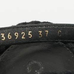 Pre Owned Chanel CC Size 37 Black Rope and Leather Flat Sandals