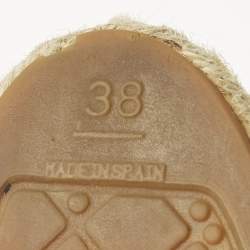 Pre Owned حذاء فلات شانيل سي سي جلد لامع وتويد غطاء مقدمة أسود مقاس 38