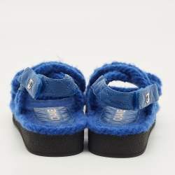 مملوكة مسبقًا Chanel CC Size 36 Blue Rope and Leather Flat Sandals