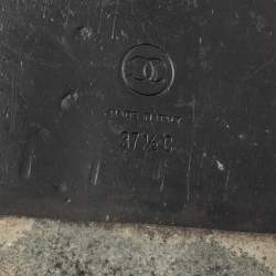 Pre Owned Chanel Dad Size 37.5 Black Tweed Slingback Sandals