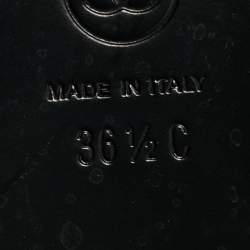 Pre Owned Chanel CC Size 36.5 Black Suede Mary Jane Ballet Flats