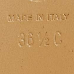 مملوكة مسبقًا حذاء باليرينا فلات شانيل جلد بني ومزخرف بـ PVC مقاس 37.5