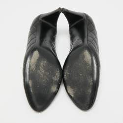 مملوكة مسبقًا حذاء كعب عالي شانيل جلد نوبوك أسود/بيج مقدمة مغطاة مقاس 37.5