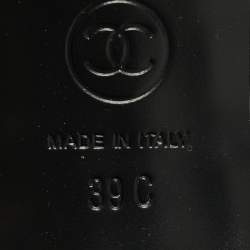 Pre Owned صندل شانيل جلد أسود CC متشابك مقاس 39