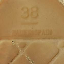 Pre Owned حذاء فلات شانيل سي سي جلد لامع وتويد غطاء مقدمة أسود مقاس 38