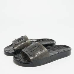 Pre Owned صندل سلايد شانيال سي سي جلد بيج فاتح مقاس 39