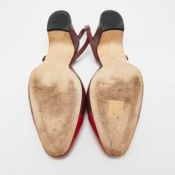 مملوكة مسبقًا حذاء كعب عالي شانيل سبيكة قماش/جلد أسود/كريمي بحزام خلفي شعار CC مقاس 37.5