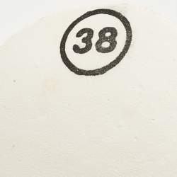 Pre Owned حذاء رياضي شانيل سي سي جلد براءات اختراع أبيض و بي في سي منخفض من أعلى مقاس 38