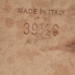 Pre Owned Chanel CC Size 39.5 Red Leather Chain Detail Slingback Flat Sandals