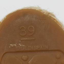 Pre Owned Chanel CC Size 39 Beige Suede Pearl Espadrille Flats