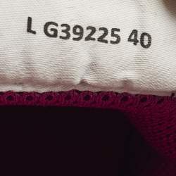 Pre Owned حذاء رياضي شانيل سي سي قماش تريكو وردي فاتح رباط بعنق منخفض مقاس 36