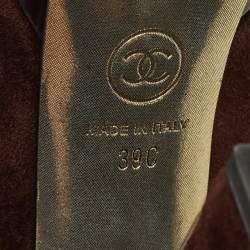 مملوكة مسبقًا Chanel Size 39 Brown/Black Leather and Suede Ankle Length Boots