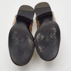 مملوكة مسبقًا Chanel Size 38.5 Metallic Gold/Black Leather and Patent Leather Brogue Lace Up Oxfords