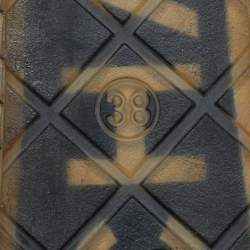 Pre Owned Chanel Cambon Size 38 Beige Quilted Leather Bow Ballet Flats