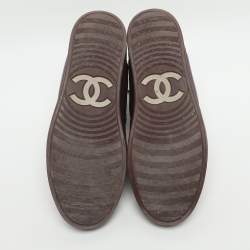 مملوكة مسبقًا Chanel CC Size 39 Burgundy Leather High Top Sneakers