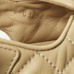Pre Owned Chanel Dad Size 40 Beige Quilted Leather CC Velcro Flat Sandals