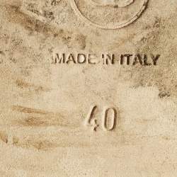 Pre Owned Chanel Interlocking CC Logo Size 40 Navy Blue Patent Leather and Velvet Smoking Slippers