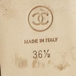 مملوكة مسبقًا Chanel CC Size 36.5 Beige/Black Leather Ballet Flats