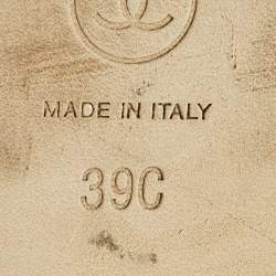 Pre Owned Chanel CC Size 39 Red Quilted Leather Bow Ballet Flats