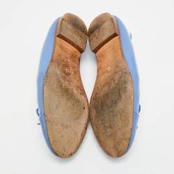 Pre Owned حذاء باليرينا فلات شانيل جلد بني ومزخرف بـ PVC مقاس 37.5