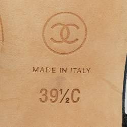 مملوكة مسبقًا Chanel Embellished Size 39.5 Black Fabric and Grosgrain Cap Toe Slingback Pumps