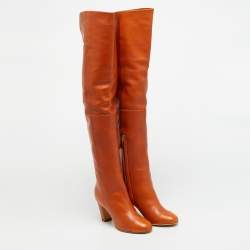 Pre Owned حذاء بوت مطر شانيل CC مزخرف كاميليا قطيفة عنابي مقاس 40