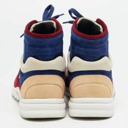 Pre Owned حذاء رياضي شانيل جلد وسويدي متعدد الألوان سي سي بعنق طويل مقاس 39