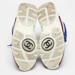 Pre Owned حذاء رياضي شانيل جلد وسويدي متعدد الألوان سي سي بعنق طويل مقاس 39