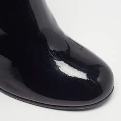 Pre Owned حذاء بوت كاحل شانيل جلد بني/أسود سويدي طول الكاحل مقاس 39