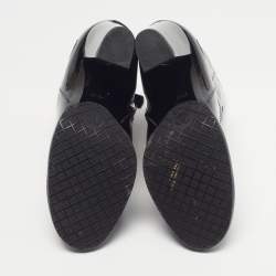 Pre Owned حذاء بوت كاحل شانيل جلد بني/أسود سويدي طول الكاحل مقاس 39