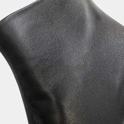 Pre Owned Chanel Cc Logo Short Boots Black Patent Leather Size 37.5C