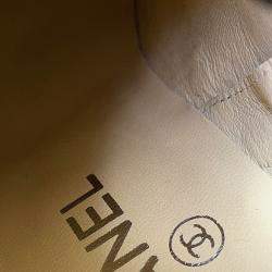 Pre Owned Chanel Cc Logo Short Boots Black Patent Leather Size 37.5C